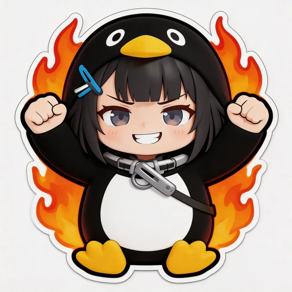 Gugu Gaga Penguin angry reaction meme — furious puffed cheeks with steam from head
