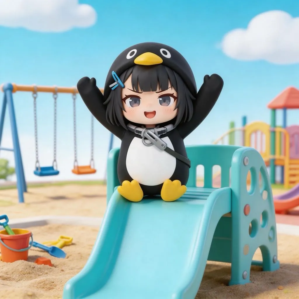 AI-generated gugugaga penguin: Playing at Playground