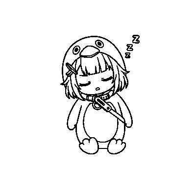 Endmin Sleepy — coloring page line art (Endmin con sueño)