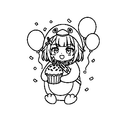 Endmin Birthday Cupcake — coloring page line art (Cupcake de cumpleaños de Endmin)