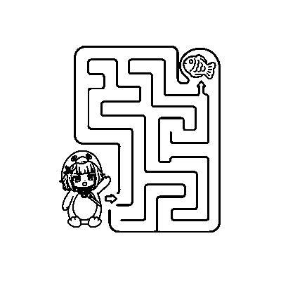 Endmin Maze Puzzle — coloring page line art (Laberinto de Endmin)